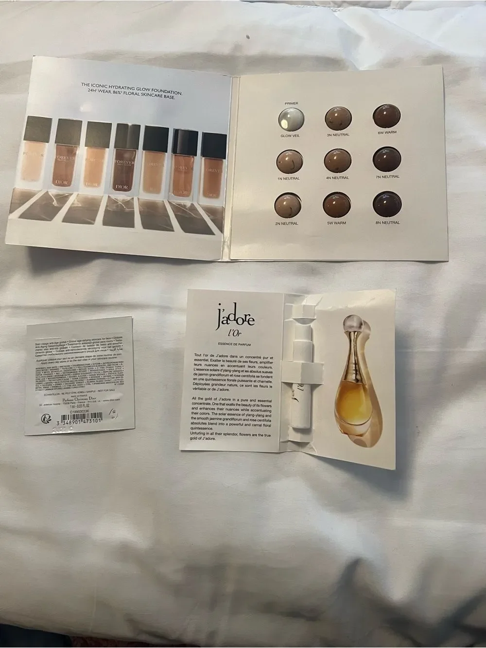 Dior Forever & J'adore Sample Kit - White, Cream, Gold Accents